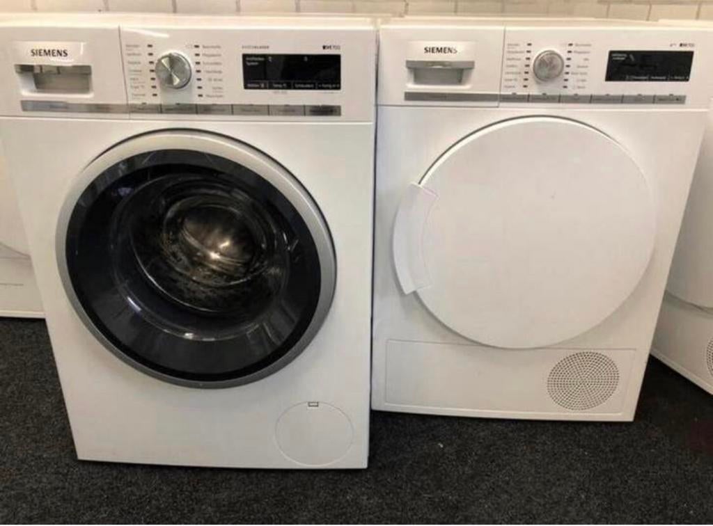 SET €599 A+++ 8kg Wasmachine + Warmtepomp droger Siemens, Ophalen, Overige typen, 8 tot 10 kg, Zo goed als nieuw