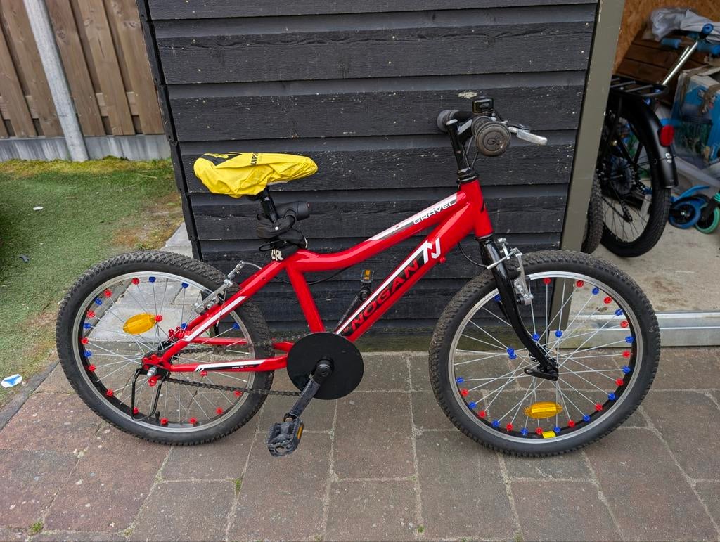 Nogan Gravel FUN Kinder Mountainbike 20 inch Signal Rood, Fietsen en Brommers, Fietsen | Jongens, Zo goed als nieuw, 20 inch, Handrem