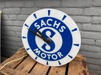 Vintage Sachs Motor Verlichte Klok - Werkplaats Reclame, Ophalen, Reclamebord, Gebruikt, .