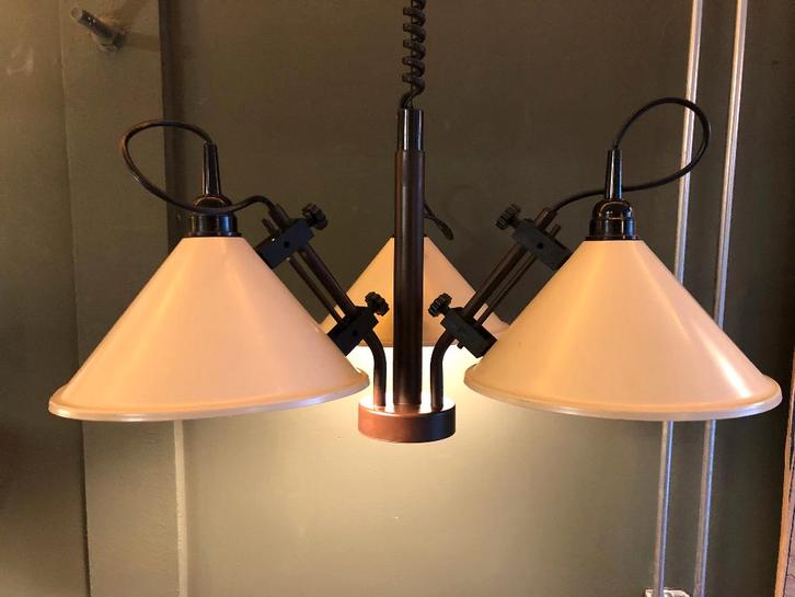 Prachtige Design Mid-Century Hanglamp met Rolly Systeem., Antiek en Kunst, Antiek | Lampen, Ophalen of Verzenden