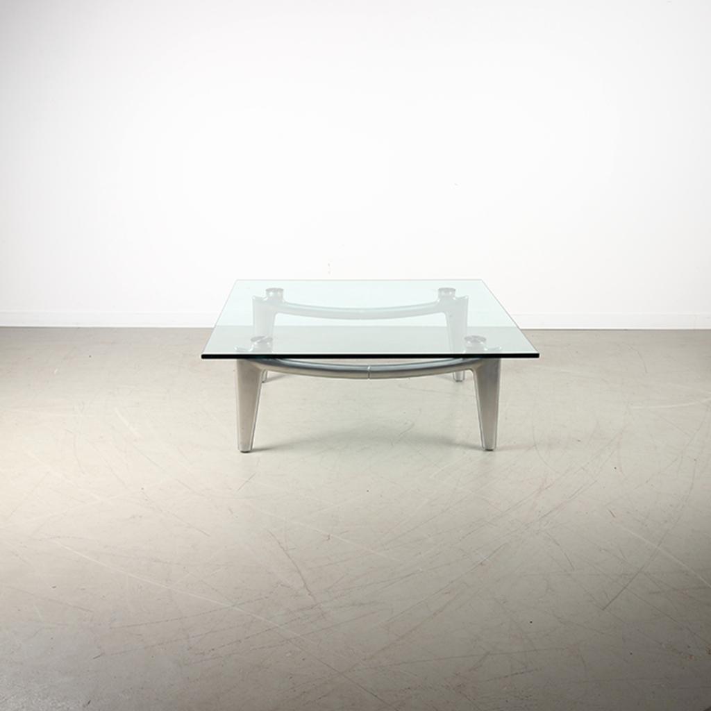 1x Leolux Farandole Tafel Glas – Chroom, Niet ingevuld, Minder dan 45 cm, Ophalen of Verzenden, 75 cm of meer