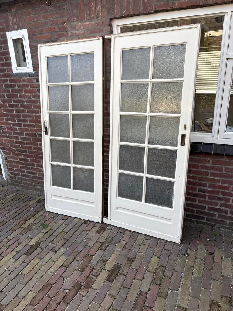 Jaren 30 schuifdeuren, Doe-het-zelf en Verbouw, Deuren en Horren, Ophalen, Gebruikt, 80 tot 100 cm, Binnendeur