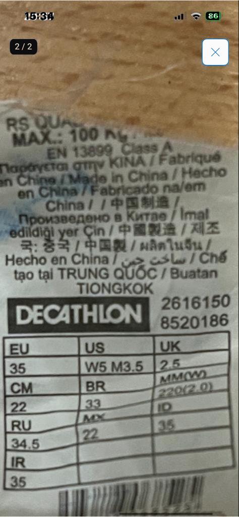Decathlon Roller Skates Maat 35 Zwart, Overige merken, Gebruikt, Kinderen, Overige typen