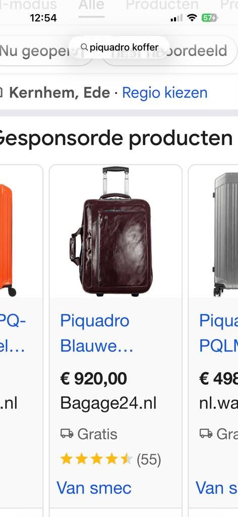 Piquadro Leren Laptoptas / Trolley - Zo goed als nieuw, 40 tot 60 cm, 20 tot 30 cm, Bruin, Ophalen of Verzenden