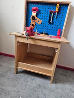 IKEA DUKTIG Houten Werkbank met Gereedschap en Verhogers, Ophalen, Gebruikt, Jongen of Meisje