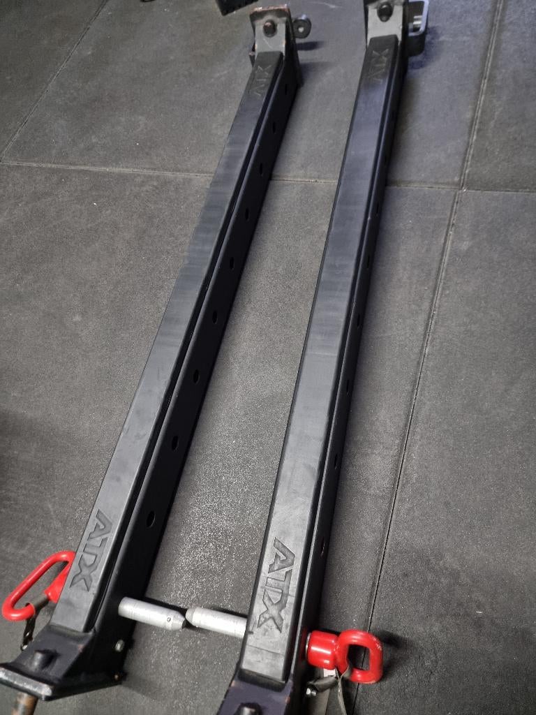 ATX Flip down safeties 800 - 110 cm, Sport en Fitness, Fitnessmaterialen, Zo goed als nieuw, Overige typen, Benen, Borst, Rug