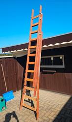 Houten ladder - uitschuifbaar, Gebruikt, Ophalen of Verzenden, Ladder, Opvouwbaar of Inschuifbaar