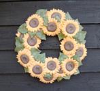 Vrolijke krans met Zonnebloemen voor binnen of buiten 40 cm, Ophalen of Verzenden