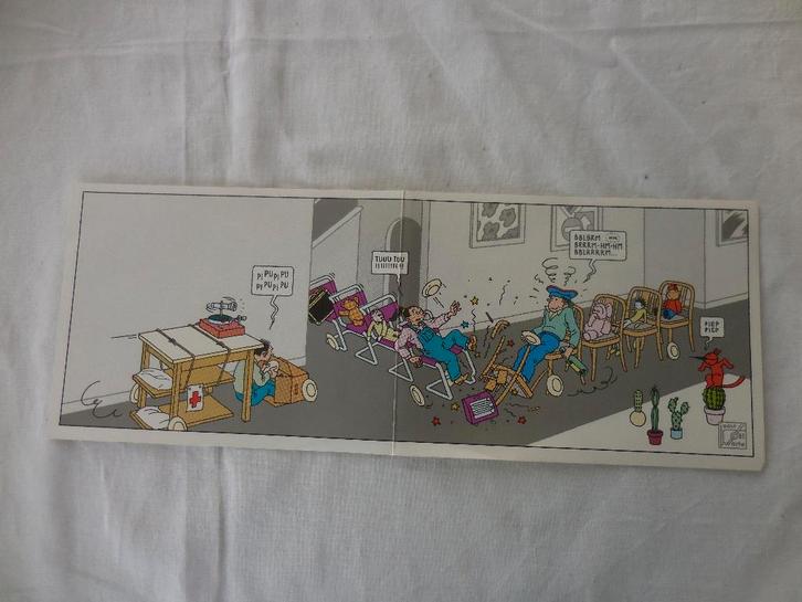 Joost Swarte Kaart ‘Kind en Verkeer’ uit 1985, Verzamelen, Stripfiguren, Gebruikt, Plaatje, Poster of Sticker, Overige figuren