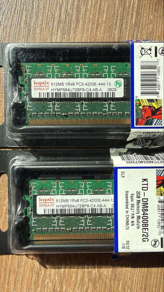 Hynix 512MB 1Rx8 PC2-4200E RAM geheugen, Ophalen, DDR2, Desktop, Gebruikt