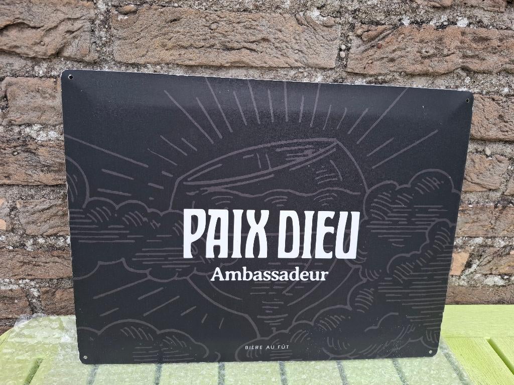 Reclamebord Paix Dieu bier (Ambassadeursbord), Ophalen of Verzenden, Nieuw, Reclamebord, Plaat of Schild, Overige merken
