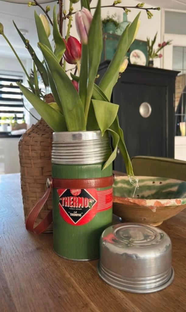 Franse groene waterkan super als vaas, Ophalen of Verzenden