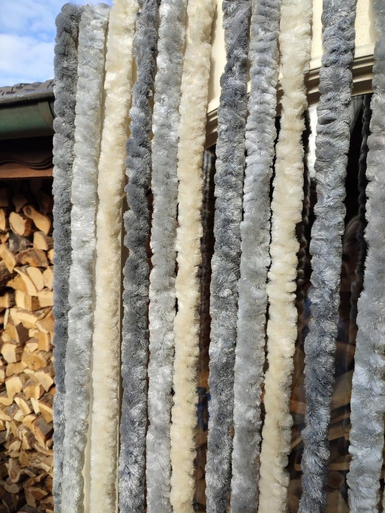 Vliegengordijn kattenstaartjes., Ophalen, Grijs, 50 tot 100 cm, Minder dan 100 cm