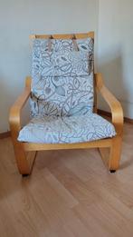 Ikea Poäng relaxstoel met voetenbank en extra hoes., Huis en Inrichting, Fauteuils, Ophalen, Gebruikt, 75 tot 100 cm