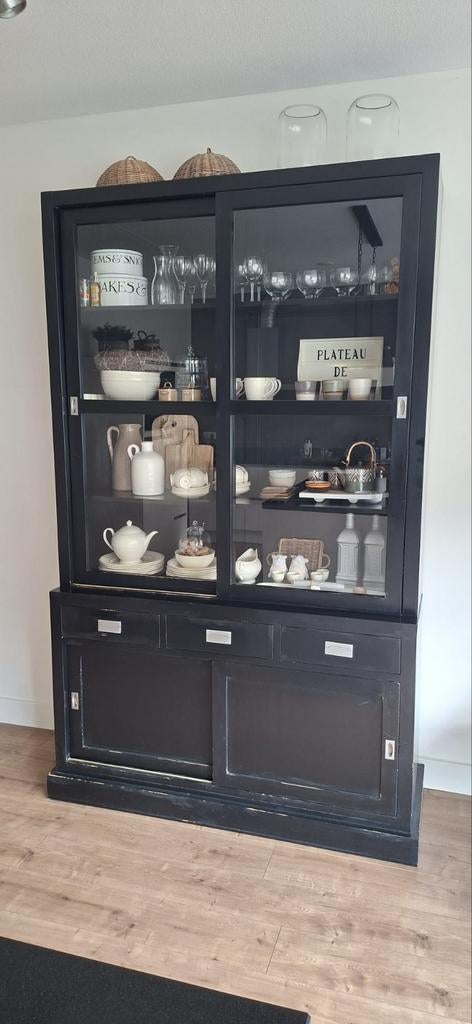 Buffetkast Zwart Loods5, Ophalen, Gebruikt, 200 cm of meer, Modern landelijk