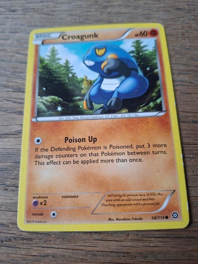 Croqgunk pokemon kaart, Ophalen of Verzenden, Zo goed als nieuw