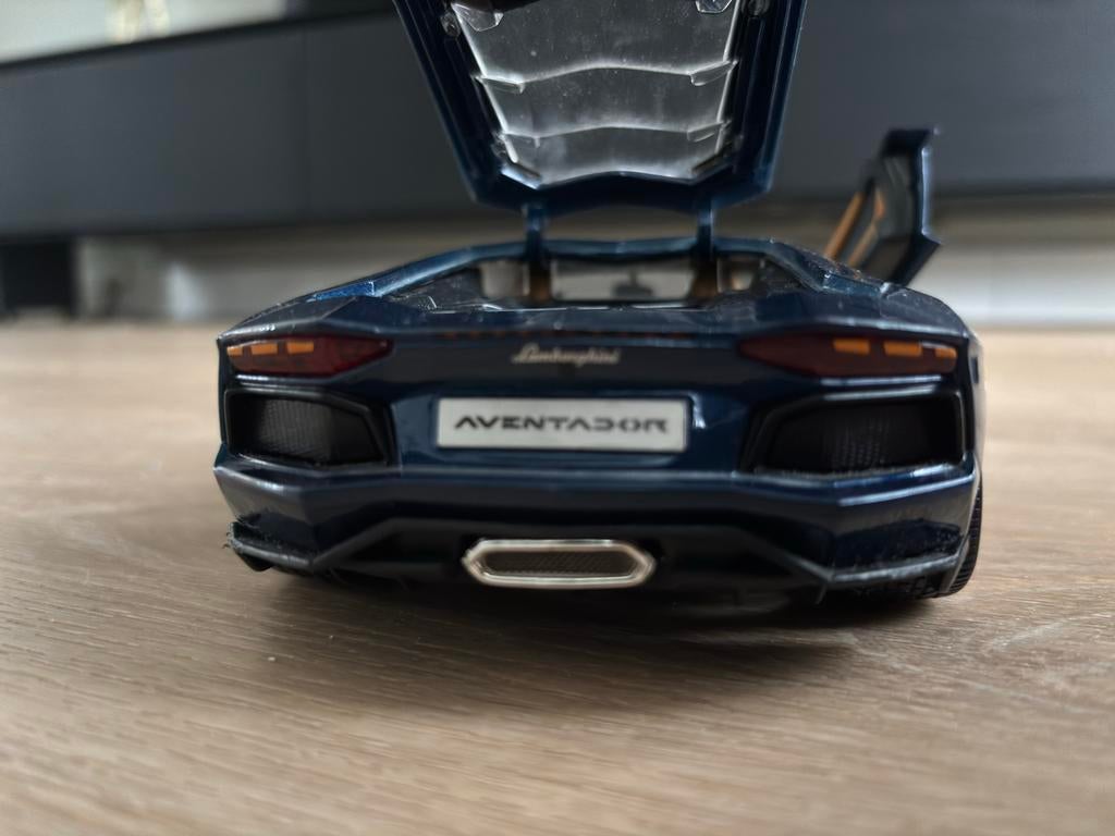Lamborghini Aventador modelauto - Blauw, Ophalen of Verzenden, Zo goed als nieuw, Auto, Overige merken