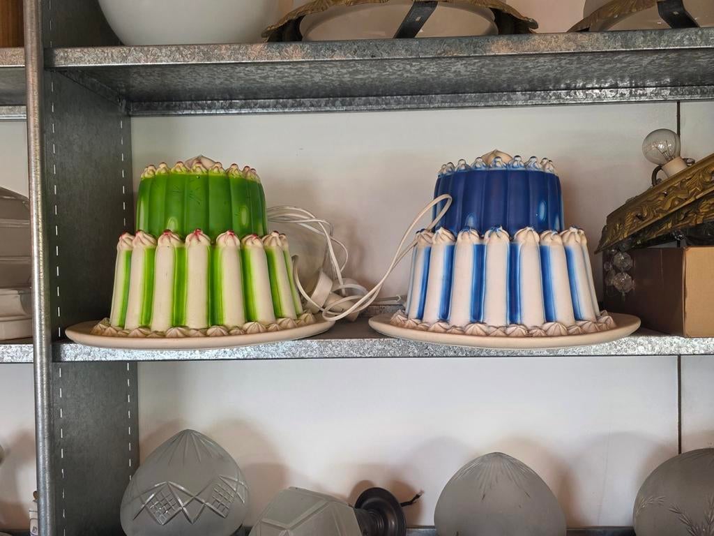 Vintage taart efteling lampen.  2 stuks, Verzamelen, Efteling, Ophalen