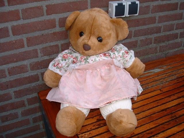 HAPPY HORSE BEER VINTAGE PLUCHE BRUIN MET ROOMWITT, Ophalen of Verzenden, Nieuw, Overige typen