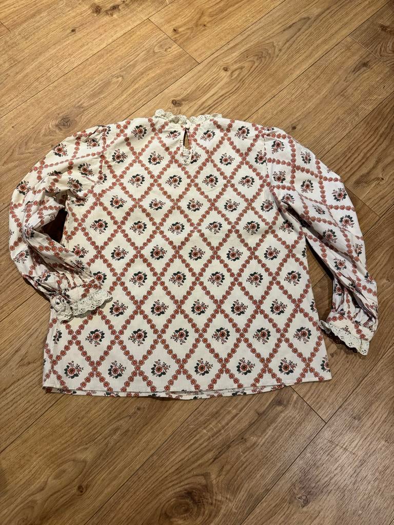 Blouse met kanten kraagje en bloemenprint, Kleding | Dames, Blouses en Tunieken, Ophalen of Verzenden, Gedragen, Maat 38/40 (M)