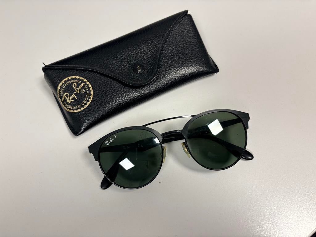 Ray-Ban RB3545 polariserende zonnebril met etui, Ophalen, Gebruikt, Zonnebril, Zwart