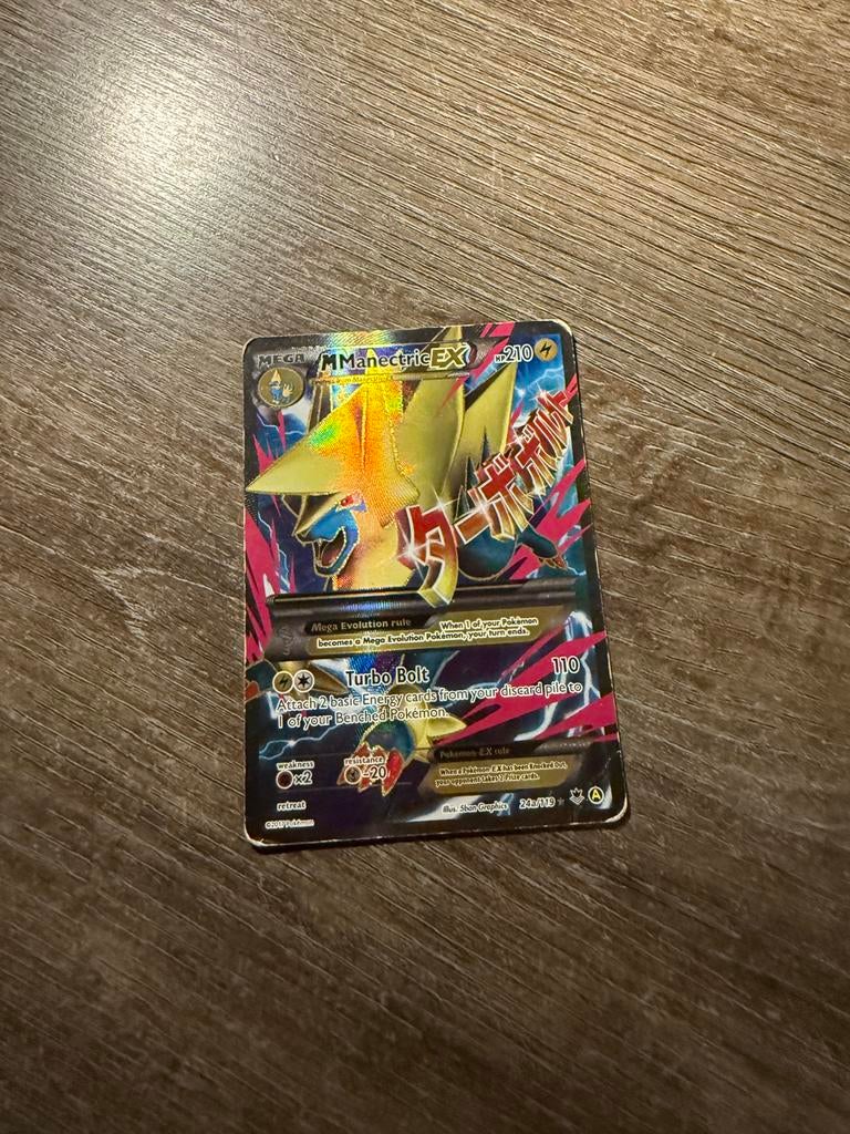 M Manectric EX - Mega Evolution Rule / Turbo Bolt, Ophalen of Verzenden, Gebruikt, Losse kaart, Foil
