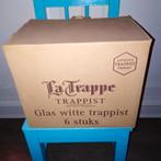 La Trappe witte Trapist bierglazen met zilver randje 6 stuks, Ophalen, Zo goed als nieuw, Glas of Glazen, La Trappe