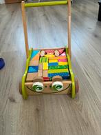 Blokken loopwagen, Kinderen en Baby's, Speelgoed | Houten speelgoed, Ophalen of Verzenden, Gebruikt, Rij- of Hobbelspeelgoed