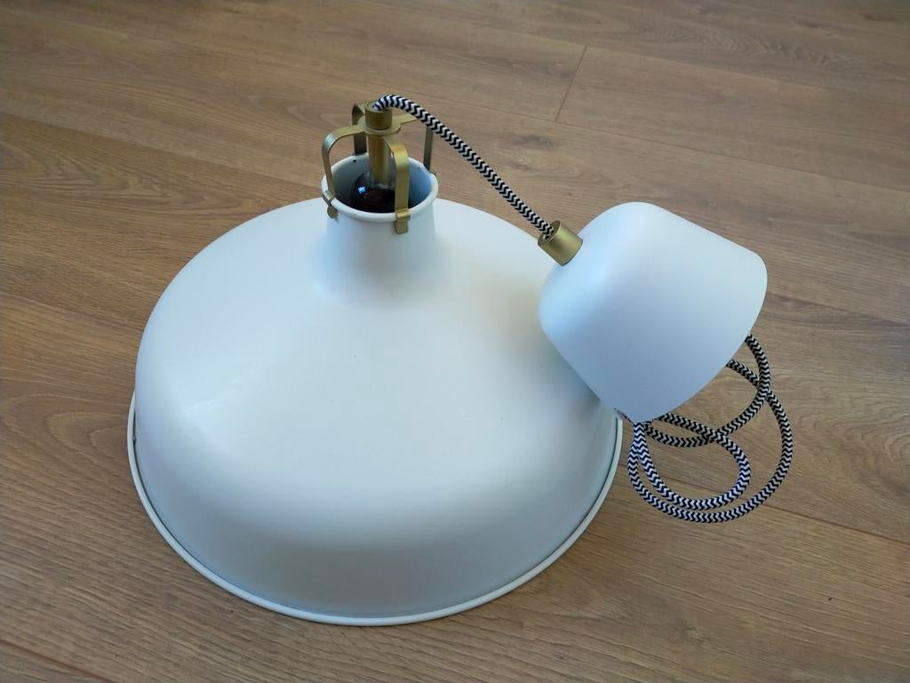 Witte IKEA plafondlamp met messing elementen, Ophalen, Gebruikt, Metaal