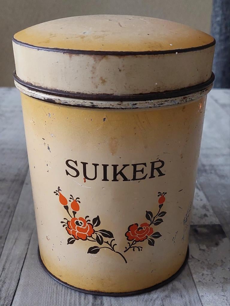 Zeer oud suikerblik. Vintage., Verzamelen, Blikken, Ophalen of Verzenden, Gebruikt, Overige