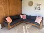 Zgan antraciet loungebank van acaciahout, Tuin en Terras, Tuinsets en Loungesets, Ophalen, 6 zitplaatsen, Zo goed als nieuw, Loungeset