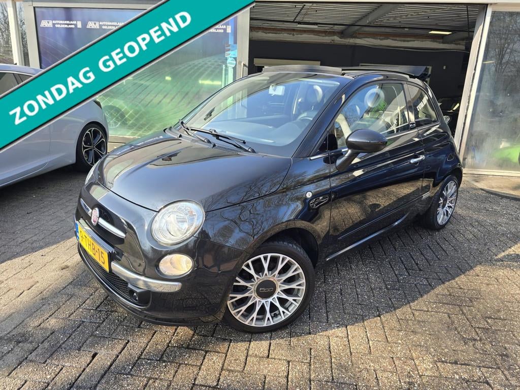Fiat 500 C 0.9 TwinAir Lounge | 12MND GARANTIE | AIRCO | ELE, Auto's, Fiat, 86 pk, Gebruikt, Cabriolet, Zwart