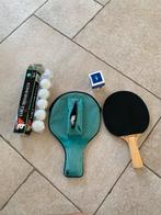 Tafeltennisbatje met hoesje en 6 balletjes, Sport en Fitness, Tafeltennis, Ophalen of Verzenden, Gebruikt, Net, Batje(s) of Balletje(s)