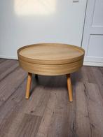 Ronde salontafel met opbergruimte, Huis en Inrichting, Tafels | Salontafels, Ophalen, Gebruikt, 50 tot 100 cm, Rond