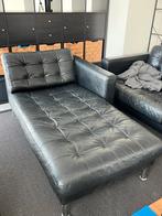 Ikea LANDSKRONA chaise longue verlengstuk - zwart leer, Huis en Inrichting, Ophalen, Gebruikt, 125 tot 150 cm, Overige maten