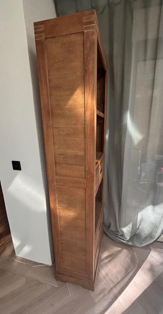Teak fineer kast, Ophalen, Met plank(en), Gebruikt, Teakhout