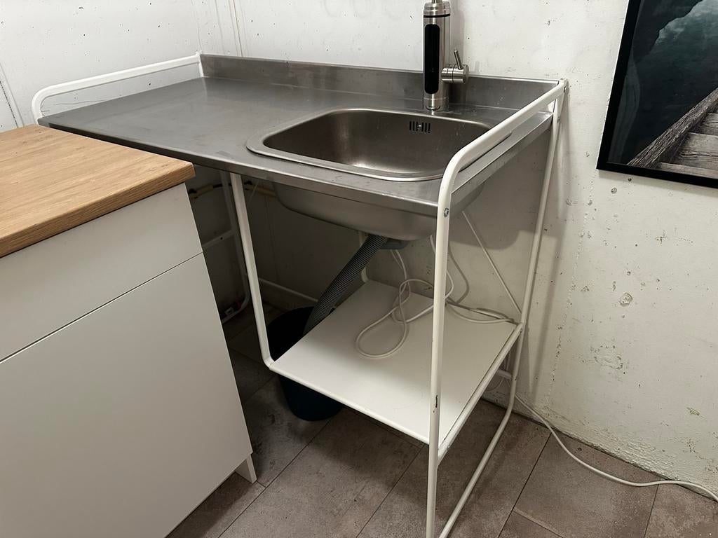 IKEA Sunnersta kitchenette met warmtekraan, Ophalen, Wit, Enkelwandige keuken, Zo goed als nieuw