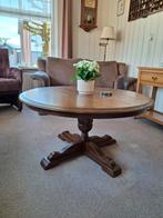 Donker eiken salontafel, doorsnede 100, hoogte 52 cm, Ophalen