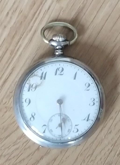 Junghans antiek zak horloge, volgnr 23, Overige merken, Zakhorloge, Staal, 1900 tot 1930