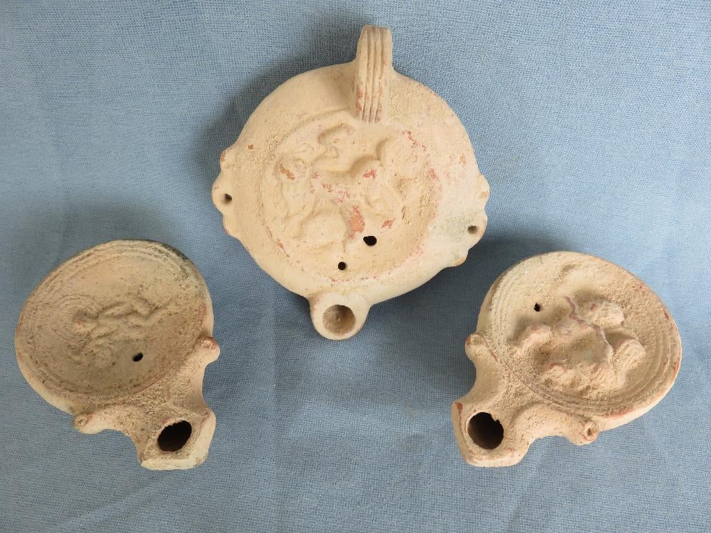 Olielampen in aardewerk in Romeinse stijl - 20e eeuw, Ophalen of Verzenden