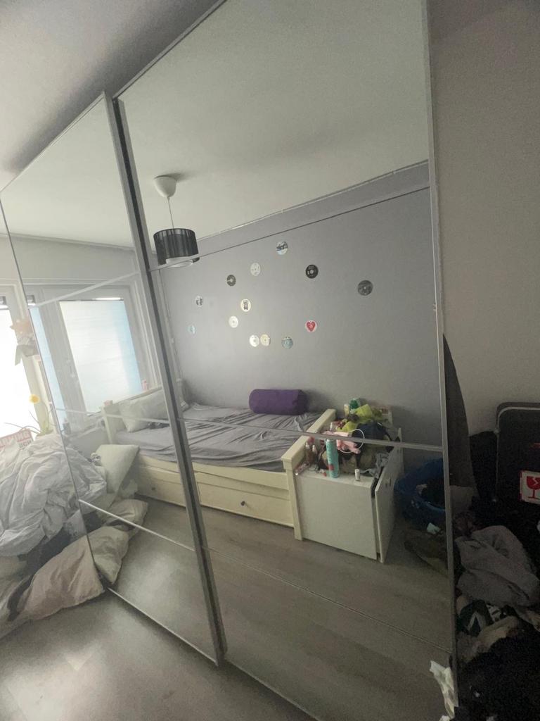 Schuifdeuren spiegel AULI voor Pax kast 2x2,31m, Huis en Inrichting, Kasten | Kledingkasten, Ophalen, Gebruikt, 100 tot 150 cm