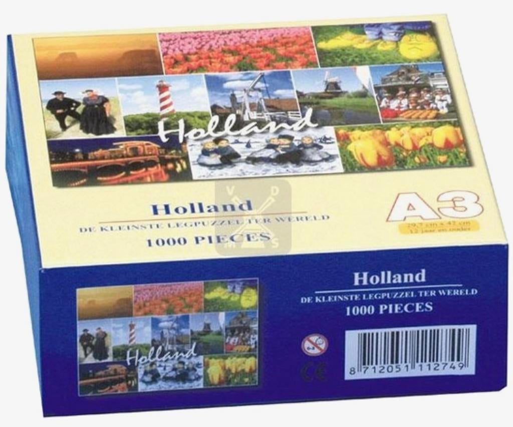 Holland: De Kleinste Legpuzzel Ter Wereld - 1000 Stukjes, Hobby en Vrije tijd, Denksport en Puzzels, Ophalen of Verzenden, 500 t/m 1500 stukjes