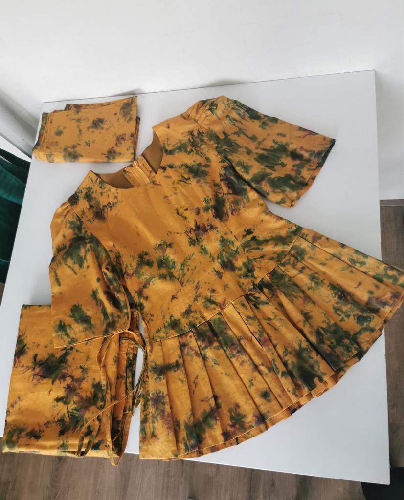 Afrikaans driedelig pakje S-36, Kleding | Dames, Oranje, Ophalen of Verzenden, Zo goed als nieuw, Maat 36 (S)