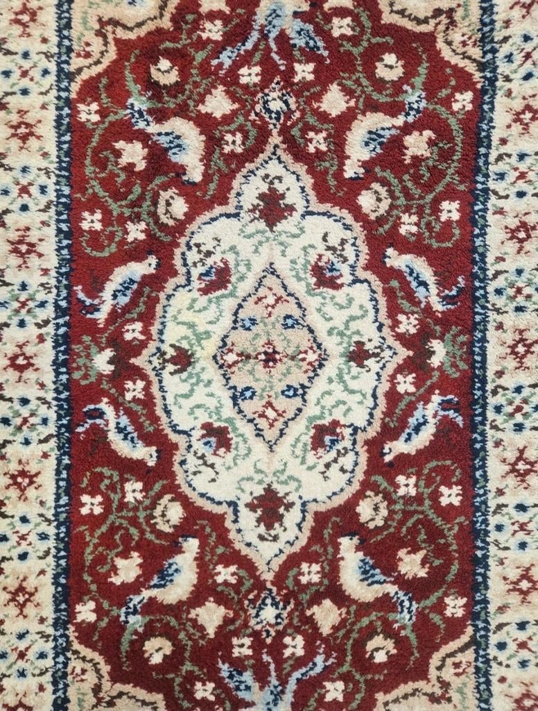 Handgeknoopt vintage oosters Smyrna tapijt Retro 123x208cm, Gebruikt, 100 tot 150 cm, Onbekend, 200 cm of meer