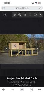 Konijnenhok geïmpregneerd vurenhout 263,5x67x118cm, 110 cm of meer, Ophalen of Verzenden, Zo goed als nieuw, 90 cm of meer