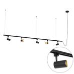Hangend lamp railsysteem met 5 lampen, Ophalen, Zo goed als nieuw, Modern, Metaal