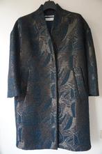 Pomandère jas blauw bruin goud maat 42 - oversized coat wol, Pomandère, Blauw, Maat 42/44 (L), Ophalen of Verzenden