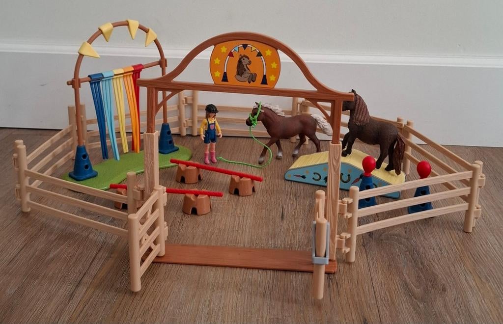 Schleich Paardentraining Speelset met Hindernissen, Ophalen of Verzenden, Zo goed als nieuw, Jongen of Meisje
