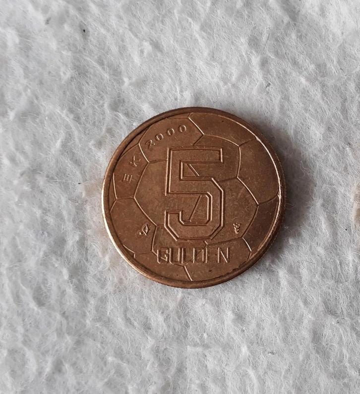 5 gulden munt EK 2000, Postzegels en Munten, Munten | Nederland, Losse munt, 5 gulden, Koningin Beatrix, Ophalen of Verzenden