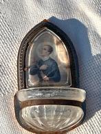 Antiek wijwaterbakje met afbeelding van heilige, Ophalen of Verzenden